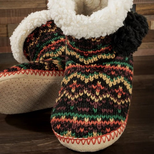 NEW! Hand Knitted Indoor Slipper Boots Pom Poms π Excellent Gift! π