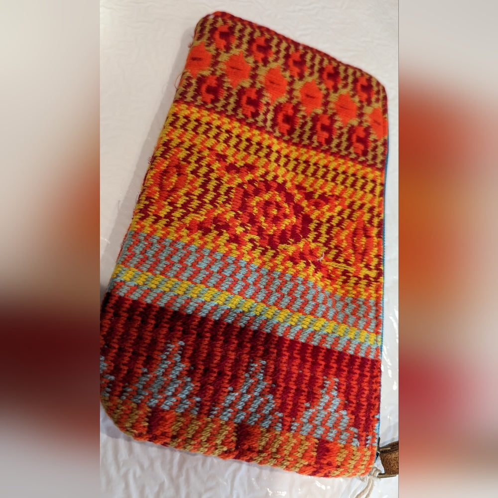 Handmade Hand Beaded Clutch - Ethnic Navajo Aztec Inspired Design - Faux Leather
