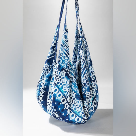 Boho Chic Beach Yoga Hobo Shoulder Bag - 100% Cotton - Bohemian Ethnic Inspired