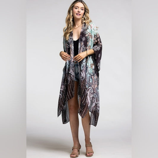 Unique Mandala, Floral & Paisley Print Kimono - Lightweight Material - NEW !!!