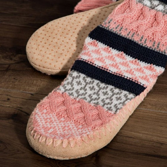 Jacquard Knit Blush Slipper Socks - Nordic Pattern  🎁 Excellent Gift! 🎁