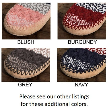 Jacquard Knit Navy Slipper Socks - Nordic Pattern  🎁 Excellent Gift! 🎁