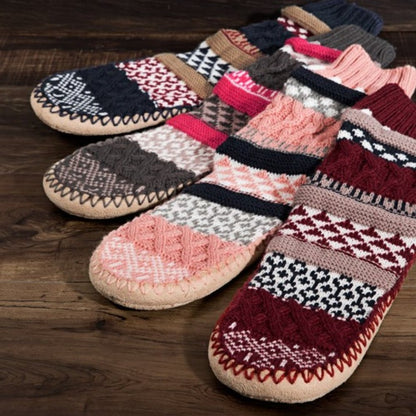 Jacquard Knit Navy Slipper Socks - Nordic Pattern  🎁 Excellent Gift! 🎁