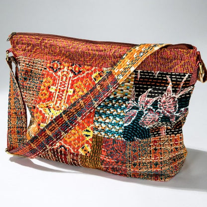Boho Chic - Hand Stitched Patchwork Shoulder Bag - Fully Lined - Bohemian Style