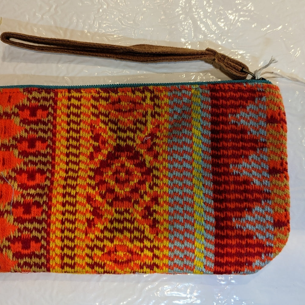 Handmade Hand Beaded Clutch - Ethnic Navajo Aztec Inspired Design - Faux Leather