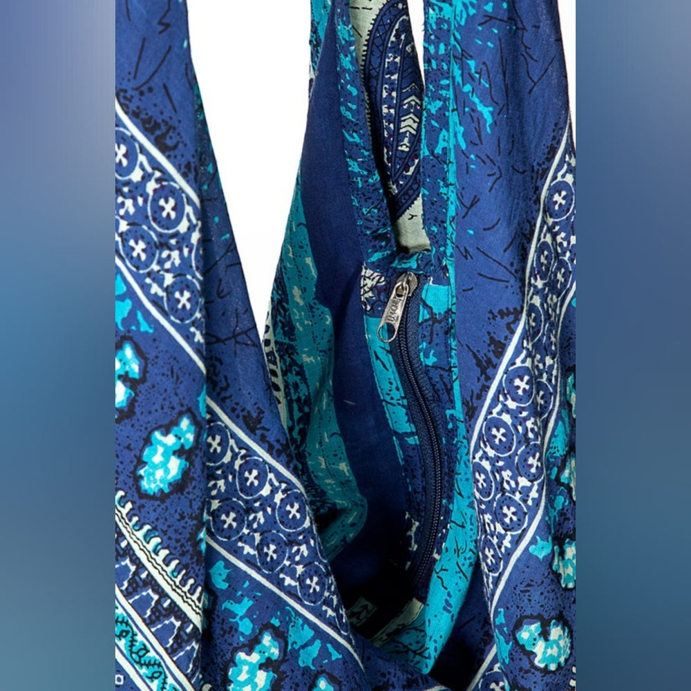 Boho Chic Beach Yoga Hobo Shoulder Bag - 100% Cotton - Bohemian Ethnic Inspired