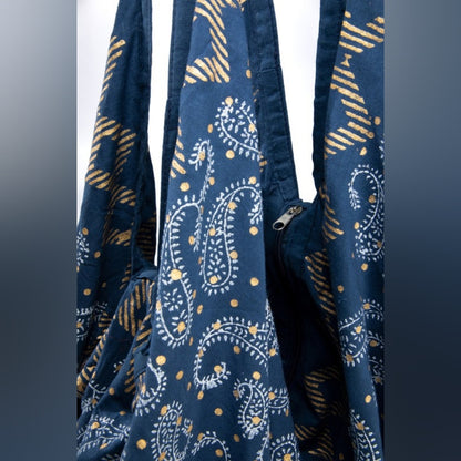 Boho Chic Beach Yoga Hobo Shoulder Bag - 100% Cotton - Bohemian Ethnic Inspired