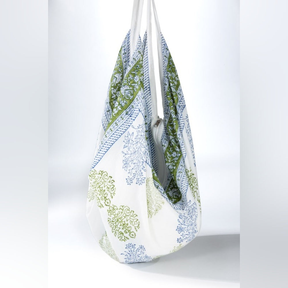 Hobo Beach Yoga Boho Chic Shoulder Bag - Handblock Ethnic & Floral Print
