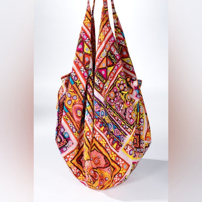 Hobo Beach Yoga Boho Chic Shoulder Bag - Handblock Paisley & Floral Printed