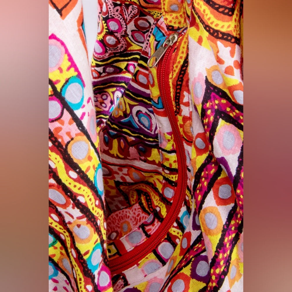 Hobo Beach Yoga Boho Chic Shoulder Bag - Handblock Paisley & Floral Printed