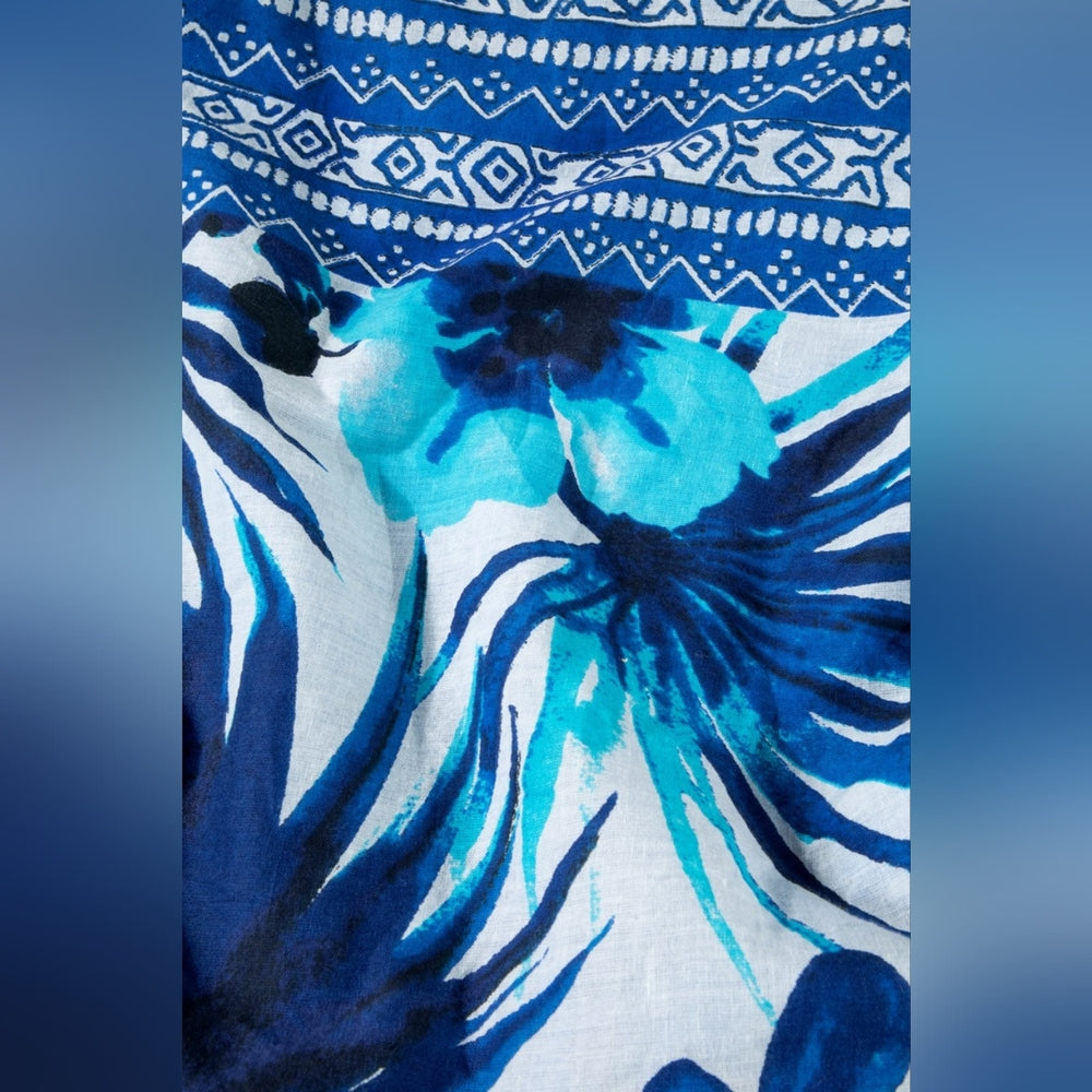 Boho Chic Beach Yoga Hobo Shoulder Bag - 100% Cotton - Tropical Flower Design