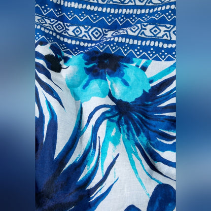Boho Chic Beach Yoga Hobo Shoulder Bag - 100% Cotton - Tropical Flower Design