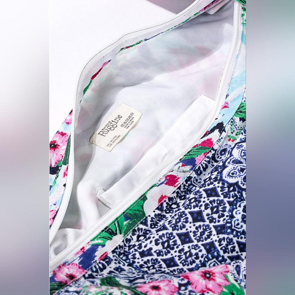Boho Chic Beach Yoga Hobo Shoulder Bag - 100% Cotton - Floral & Ethnic Design
