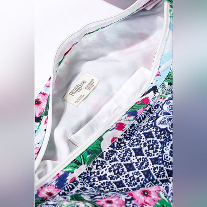 Boho Chic Beach Yoga Hobo Shoulder Bag - 100% Cotton - Floral & Ethnic Design