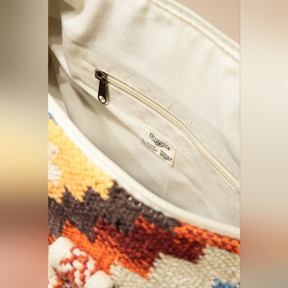 Boho Chic Travel Bag - Navajo Aztec Inspired Design - Handmade Fully Fine Cotton