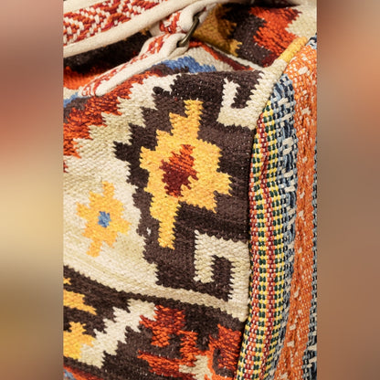 Boho Chic Travel Bag - Navajo Aztec Inspired Design - Handmade Fully Fine Cotton