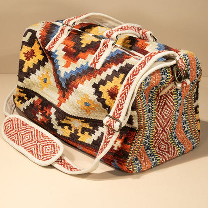 Boho Chic Travel Bag - Navajo Aztec Inspired Design - Handmade Fully Fine Cotton