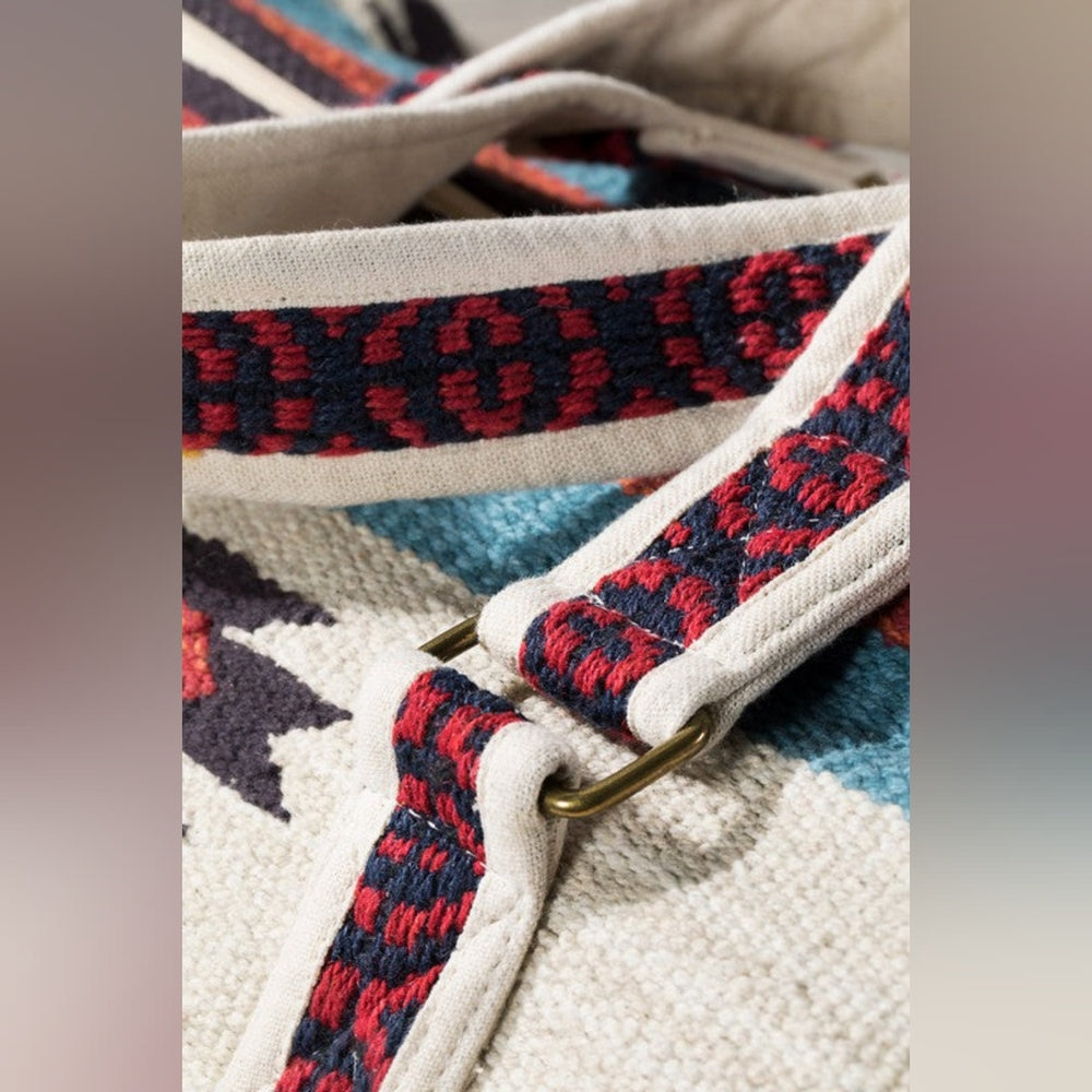 Ivory Boho Chic Travel Bag - Navajo Inspired Design - Handmade Fully Fine Cotton