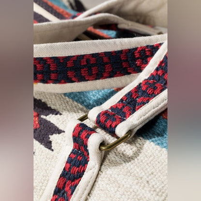 Ivory Boho Chic Travel Bag - Navajo Inspired Design - Handmade Fully Fine Cotton
