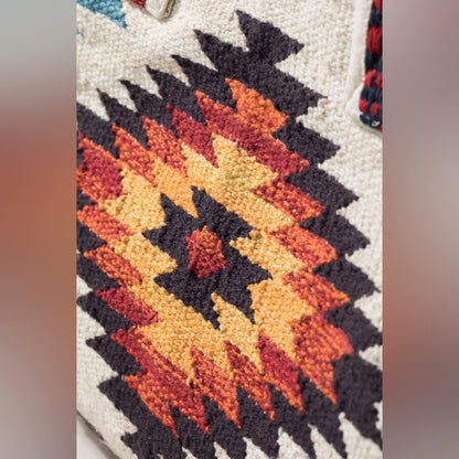 Ivory Boho Chic Travel Bag - Navajo Inspired Design - Handmade Fully Fine Cotton