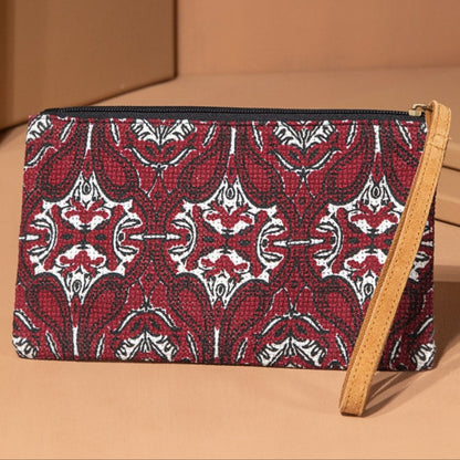 Handmade Hand Beaded & Sequined Wristlet Clutch - Unique Ethnic Inspired Pattern