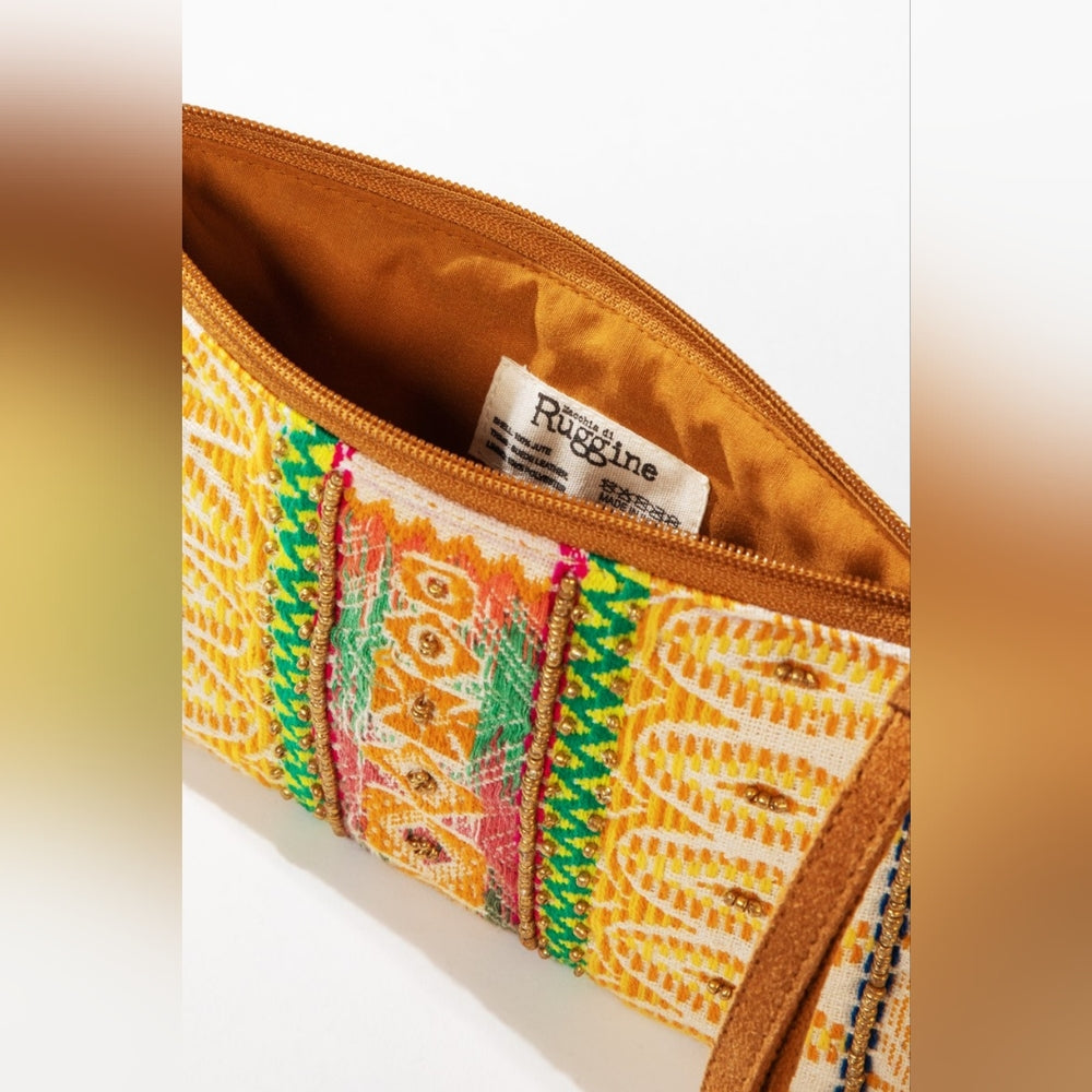 Handmade Hand Beaded Wristlet Clutch - Ethnic Inspired Design - Vibrant Colors