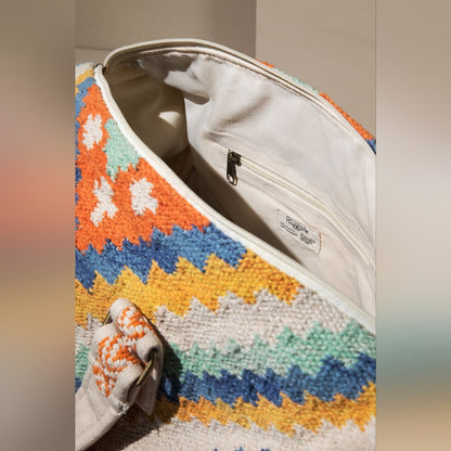 Boho Chic Travel Bag - Navajo Southwest Inspired Design - Handmade Fine Cotton