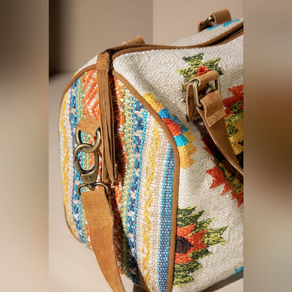 Handmade Boho Chic Satchel / Boston Bag - Navajo Aztec Inspired Design