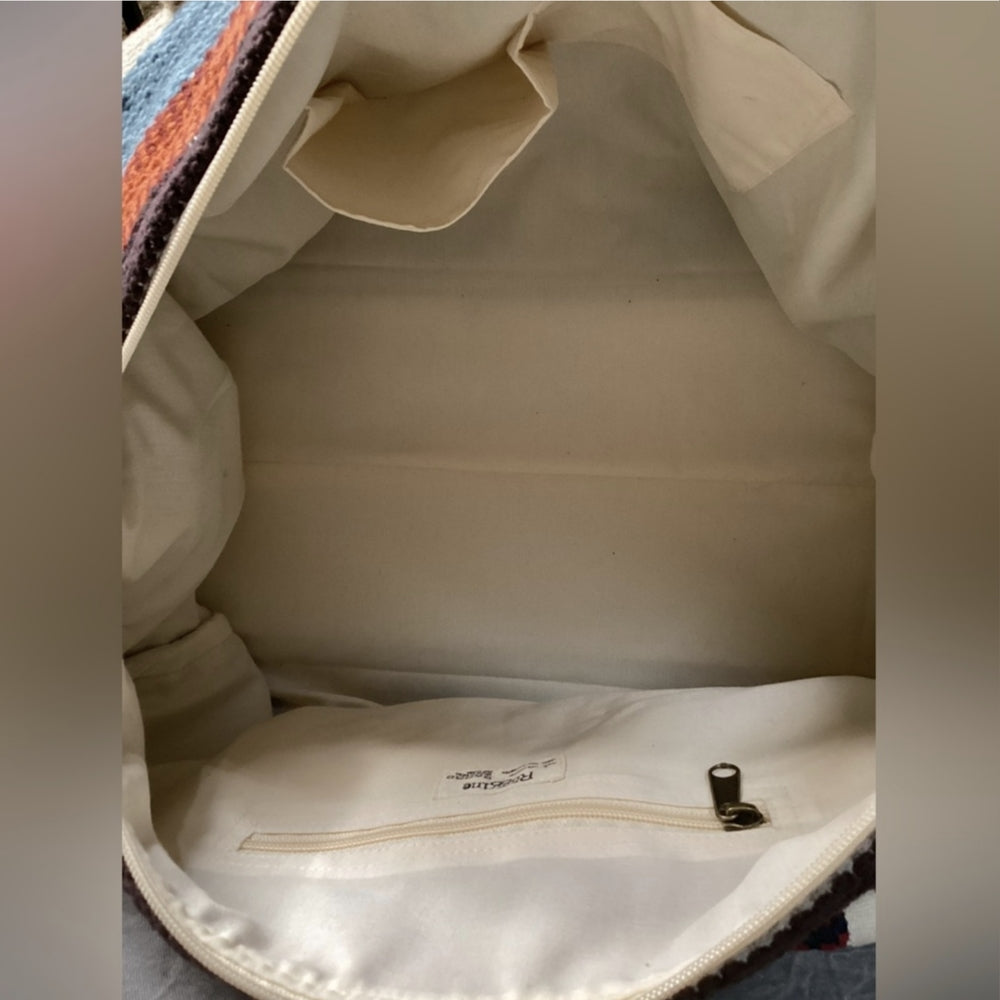 Ivory Boho Chic Travel Bag - Navajo Inspired Design - Handmade Fully Fine Cotton