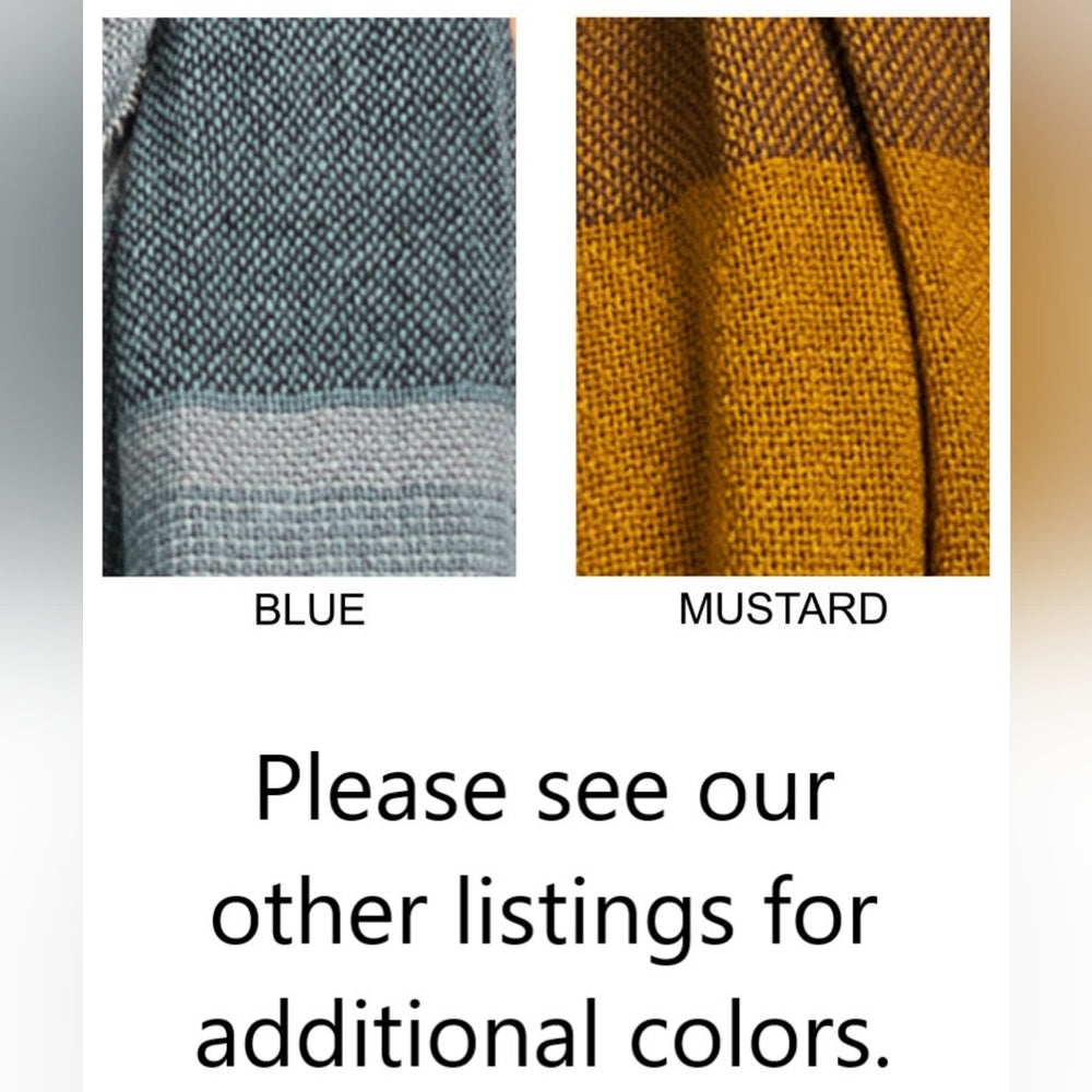 Textured Scarf w/ Multiple Tones & Frayed Edge in Mustard / Brown
