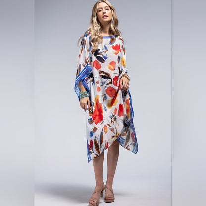 Scattered Flower Petal Print Kimono w/ Kaftan Features - Lightweight - NEW !!!