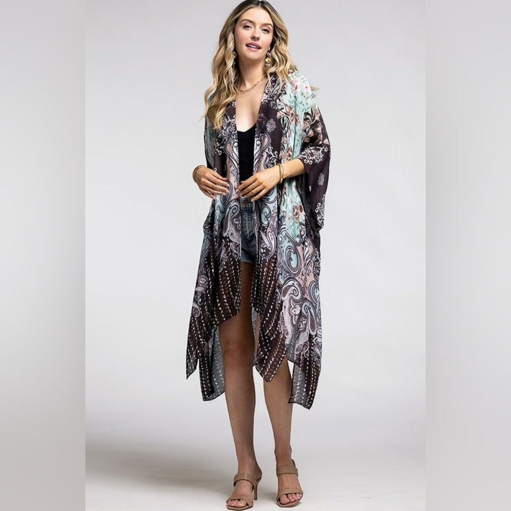 Unique Mandala, Floral & Paisley Print Kimono - Lightweight Material - NEW !!!