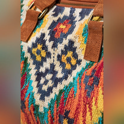 Handmade Boho Chic Boston Bag / Satchel - Navajo Aztec Inspired Design