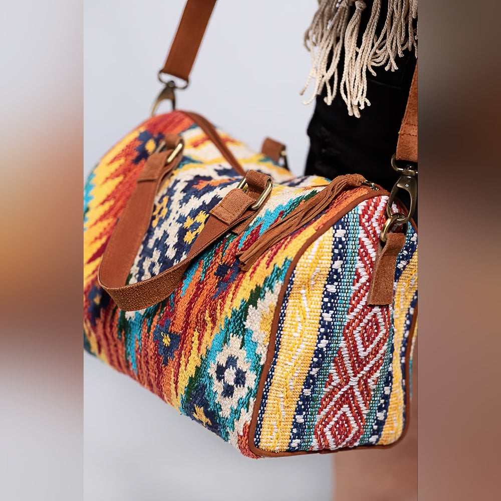 Handmade Boho Chic Boston Bag / Satchel - Navajo Aztec Inspired Design