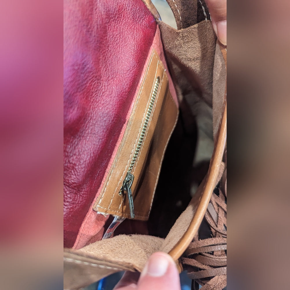 Luxury Italian Tooled Leather & Brazilian Cowhide Leather Crossbody Bag