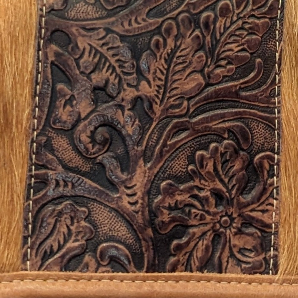 Luxury Italian Tooled Leather & Brazilian Cowhide Leather Crossbody Bag