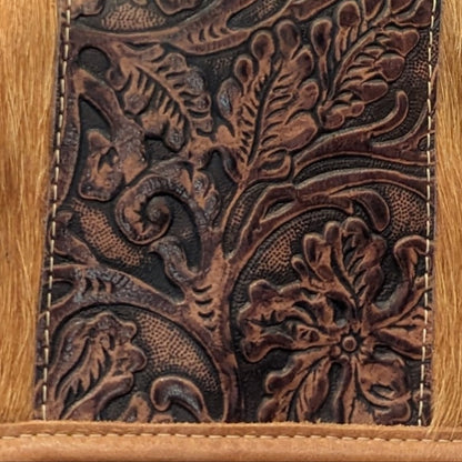 Luxury Italian Tooled Leather & Brazilian Cowhide Leather Crossbody Bag