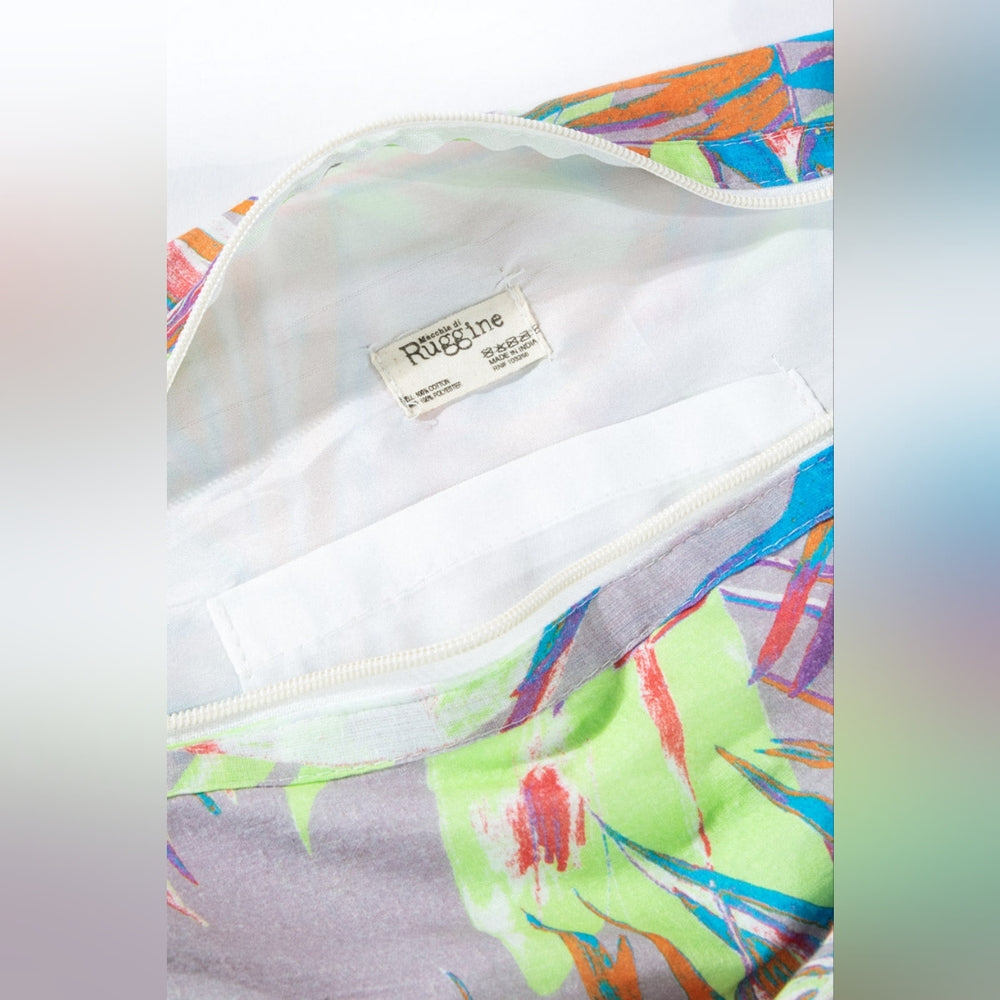 Boho Chic Beach Yoga Hobo Shoulder Bag - Multi Colored Tropical Palm Frond Print