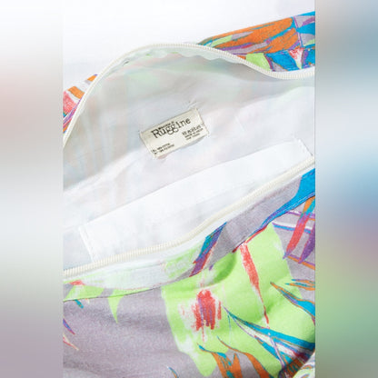 Boho Chic Beach Yoga Hobo Shoulder Bag - Multi Colored Tropical Palm Frond Print