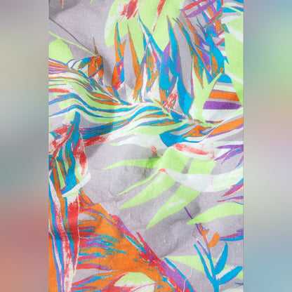 Boho Chic Beach Yoga Hobo Shoulder Bag - Multi Colored Tropical Palm Frond Print