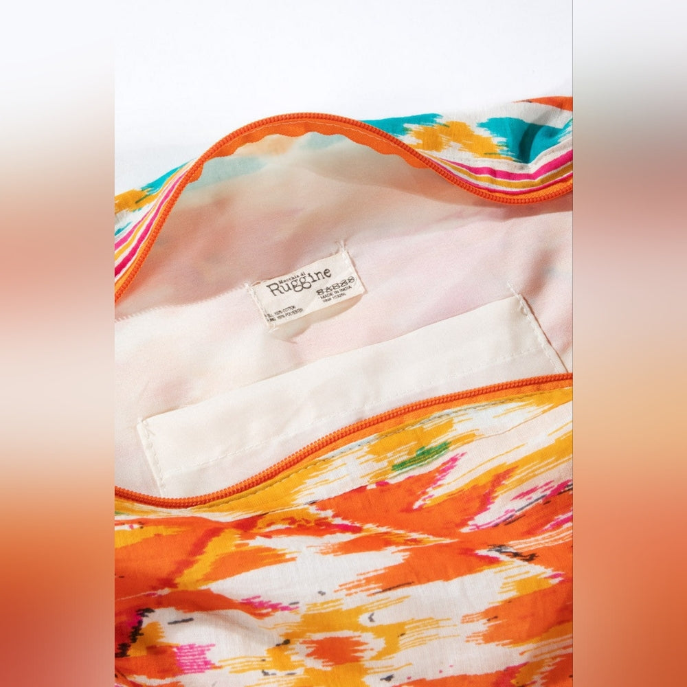 Boho Chic Beach Yoga Hobo Shoulder Bag - Multi Colored Abstract Ethnic Print