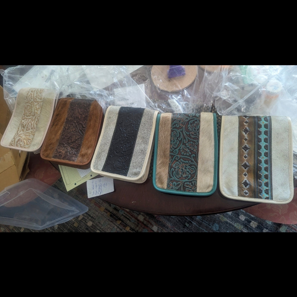 Luxury Italian Tooled Leather & Brazilian Cowhide Leather Crossbody Bag