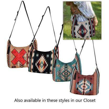 Gypsy Crossbody Bag - Southwest Style - Ethnic Inspired Design - Soft Cotton