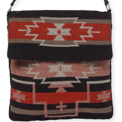Flap Top Shoulder Bag - Southwest Style - Ethnic Inspired Design - Lightweight