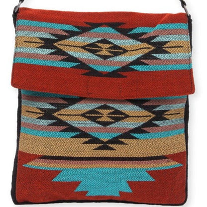 Flap Top Shoulder Bag - Southwest Style - Ethnic Inspired Design - Lightweight