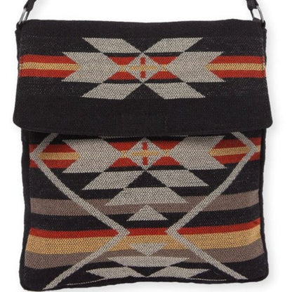 Flap Top Shoulder Bag - Southwest Style - Ethnic Inspired Design - Lightweight