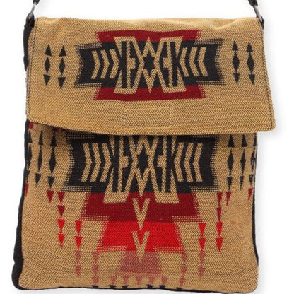 Flap Top Shoulder Bag - Southwest Style - Ethnic Inspired Design - Lightweight