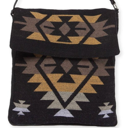 Flap Top Shoulder Bag - Southwest Style - Ethnic Inspired Design - Lightweight