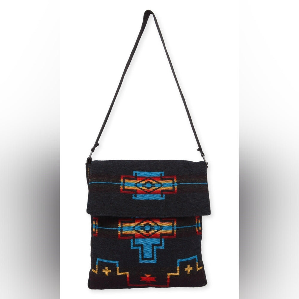 Flap Top Shoulder Bag - Southwest Style - Ethnic Inspired Design - Lightweight