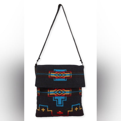 Flap Top Shoulder Bag - Southwest Style - Ethnic Inspired Design - Lightweight